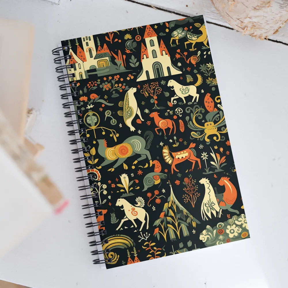 Whimsical Forest: A Folk Art Journey | Spiral Notebook