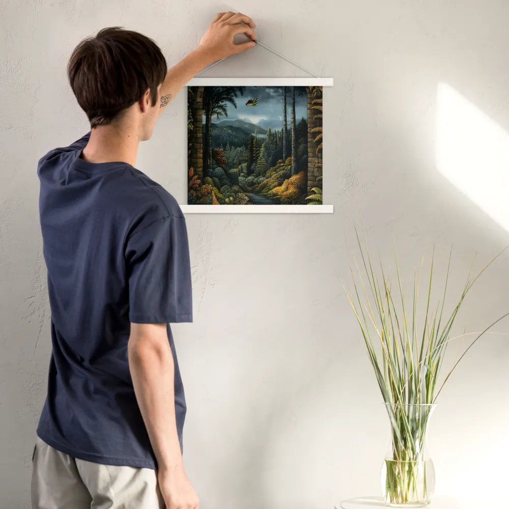 Whispers of the Enchanted Forest | Poster With White Wood Hanger | 14″×14″