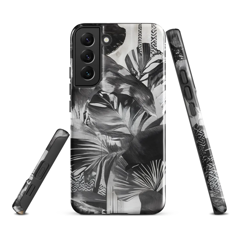 Monochrome Serenity in Tropical Foliage