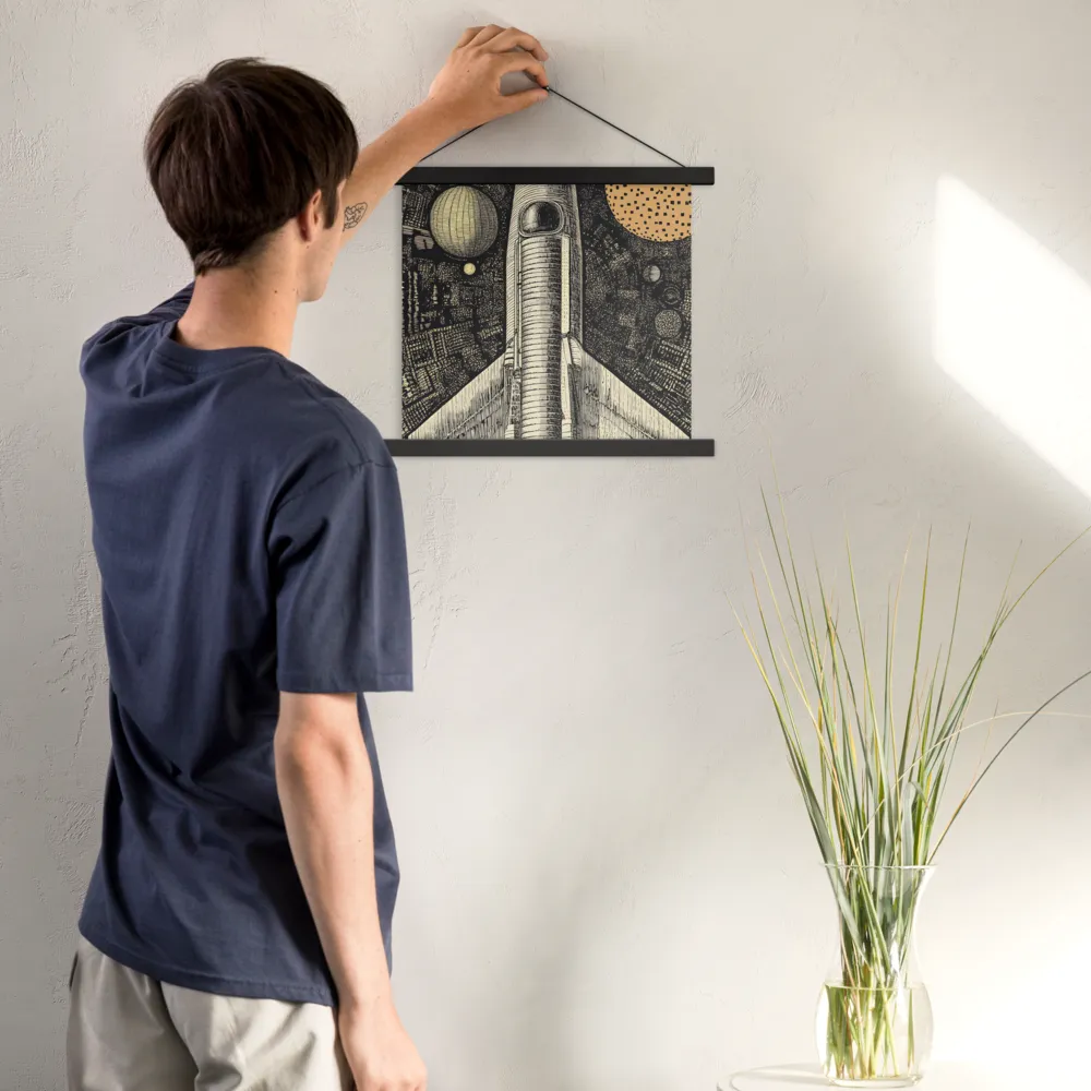 Voyage to the Unknown | Poster With Black Wood Hanger | 14″×14″