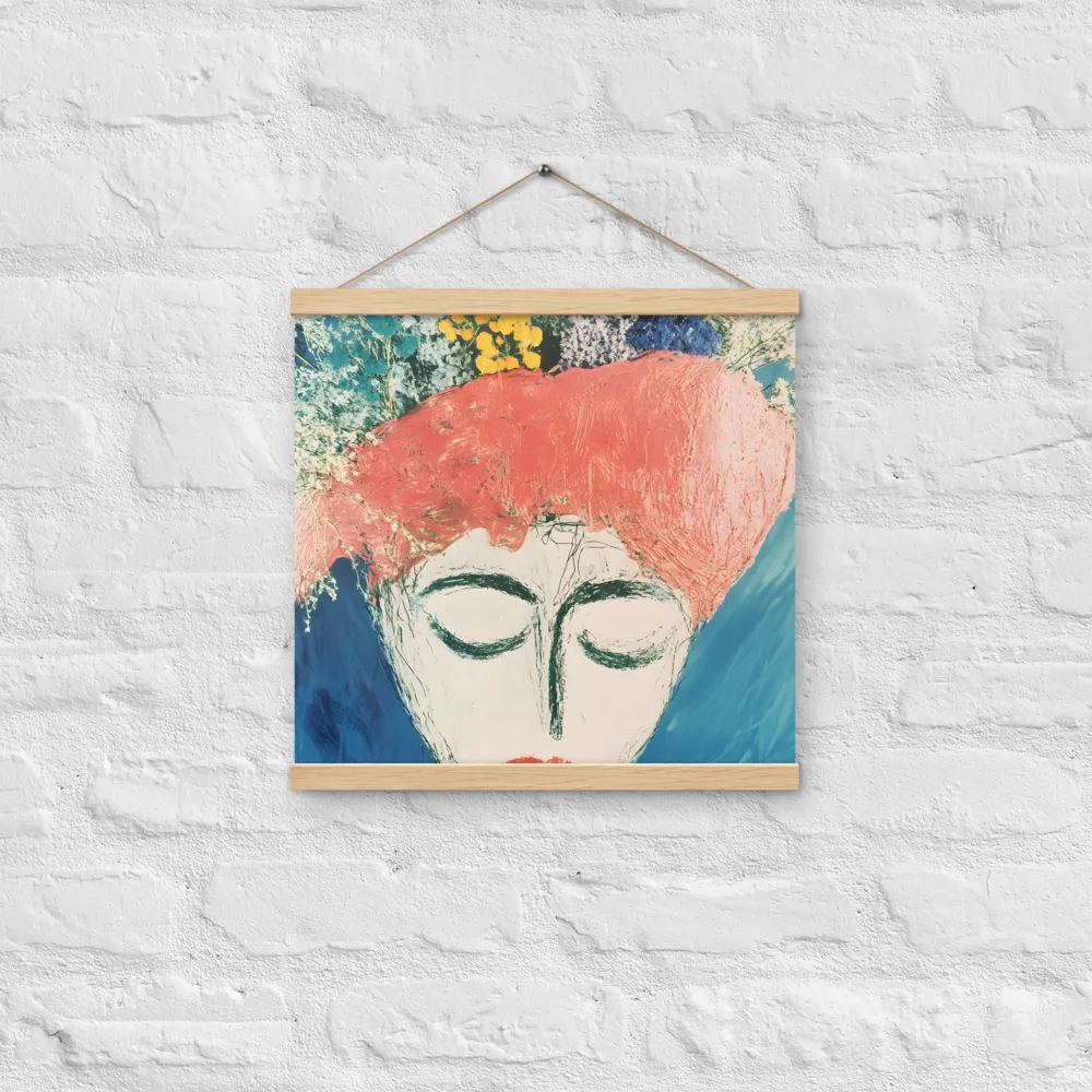 Serenity in Bloom | Poster With Oak Wood Hanger | 16″×16″