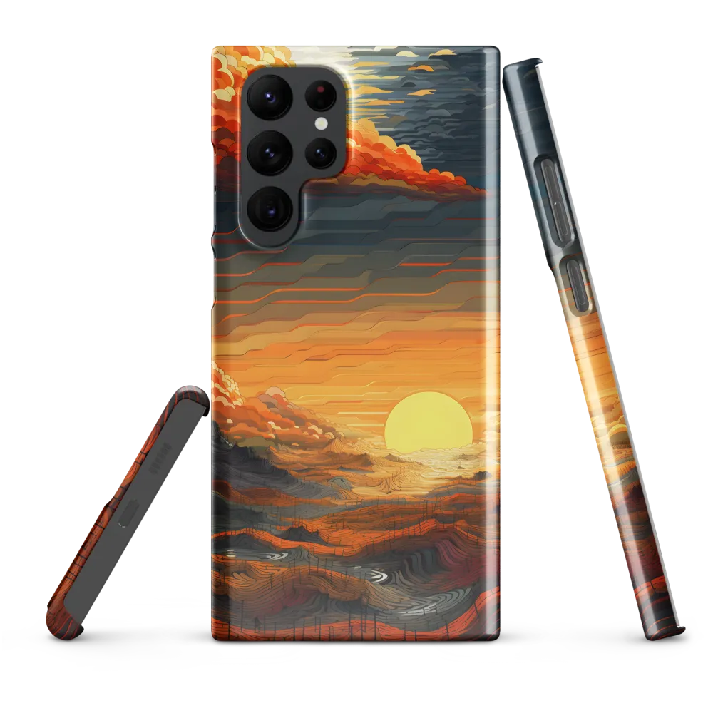 Ethereal Sunset: A Serene Landscape in Flowing Forms | Phone Case |  S22 Ultra | Snap Case | Glossy