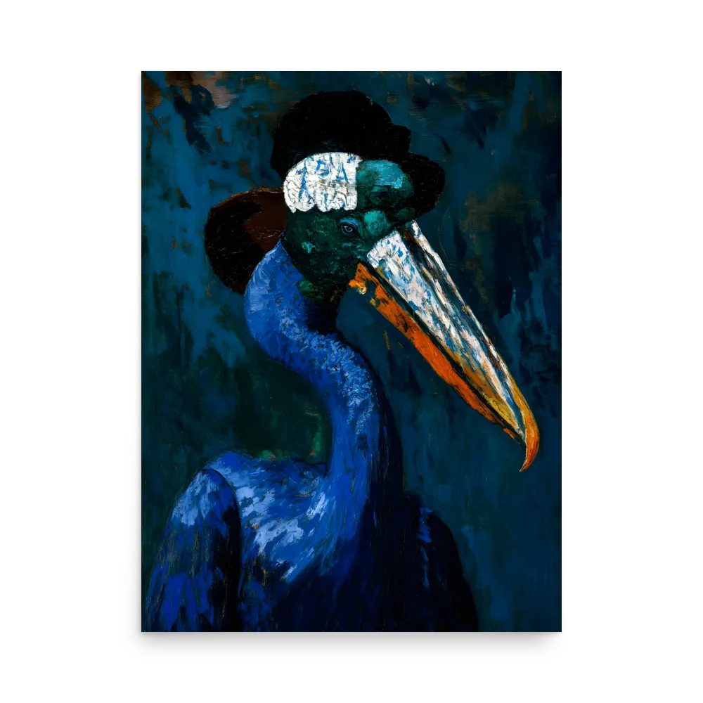 Majestic Absurdity: The Hat-Wearing Bird | Poster | 18″×24″