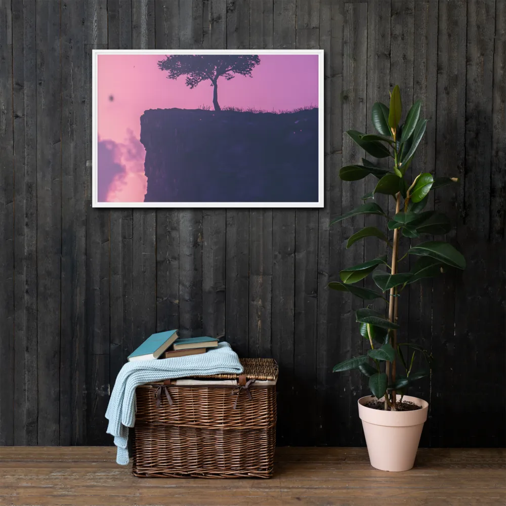 Solitude on the Edge | Canvas with White Frame | 24″×36″