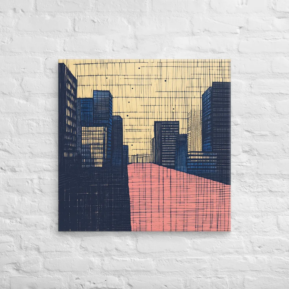 Urban Echoes: A Minimalist Cityscape | Canvas | 28″×28″