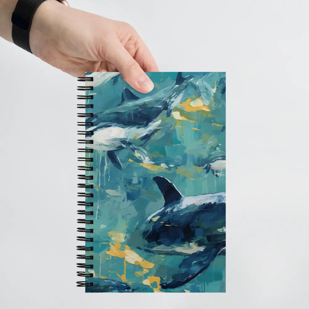 Harmony of the Ocean: Whales in Motion | Spiral Notebook