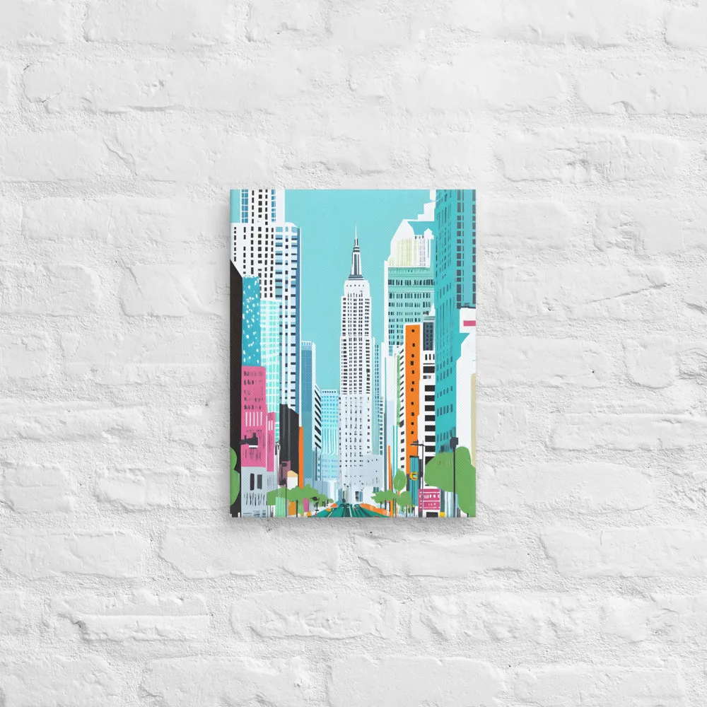 Urban Symphony: A Modern Cityscape | Canvas | 12″×16″