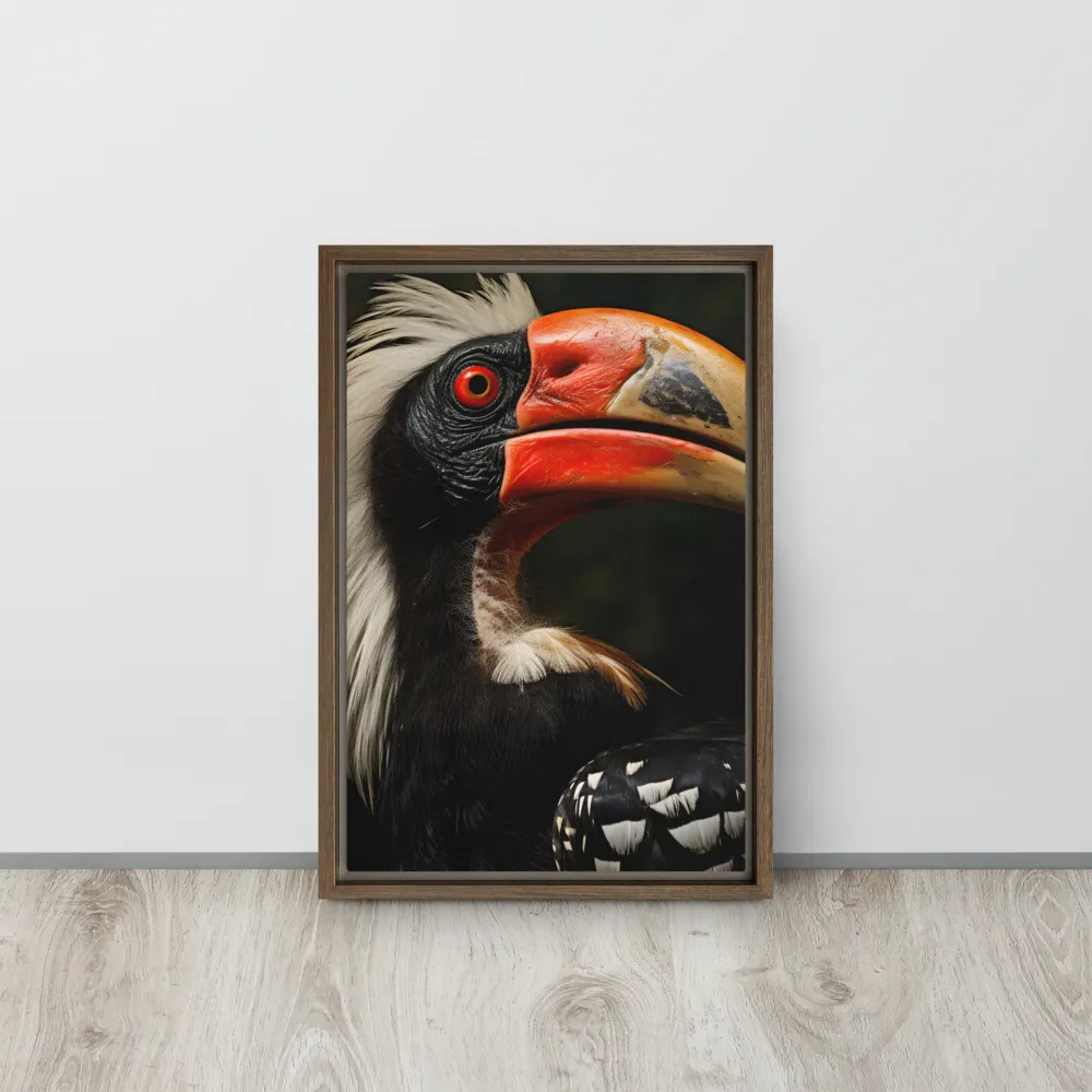 Majesty of the Hornbill | Canvas with Brown Frame | 12″×18″