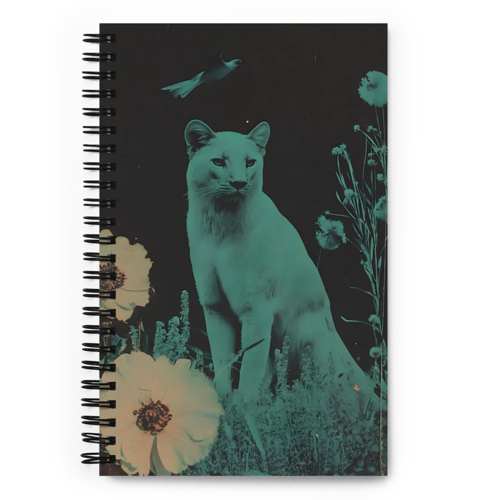 Cyan Reverie: A Surreal Encounter | Spiral Notebook