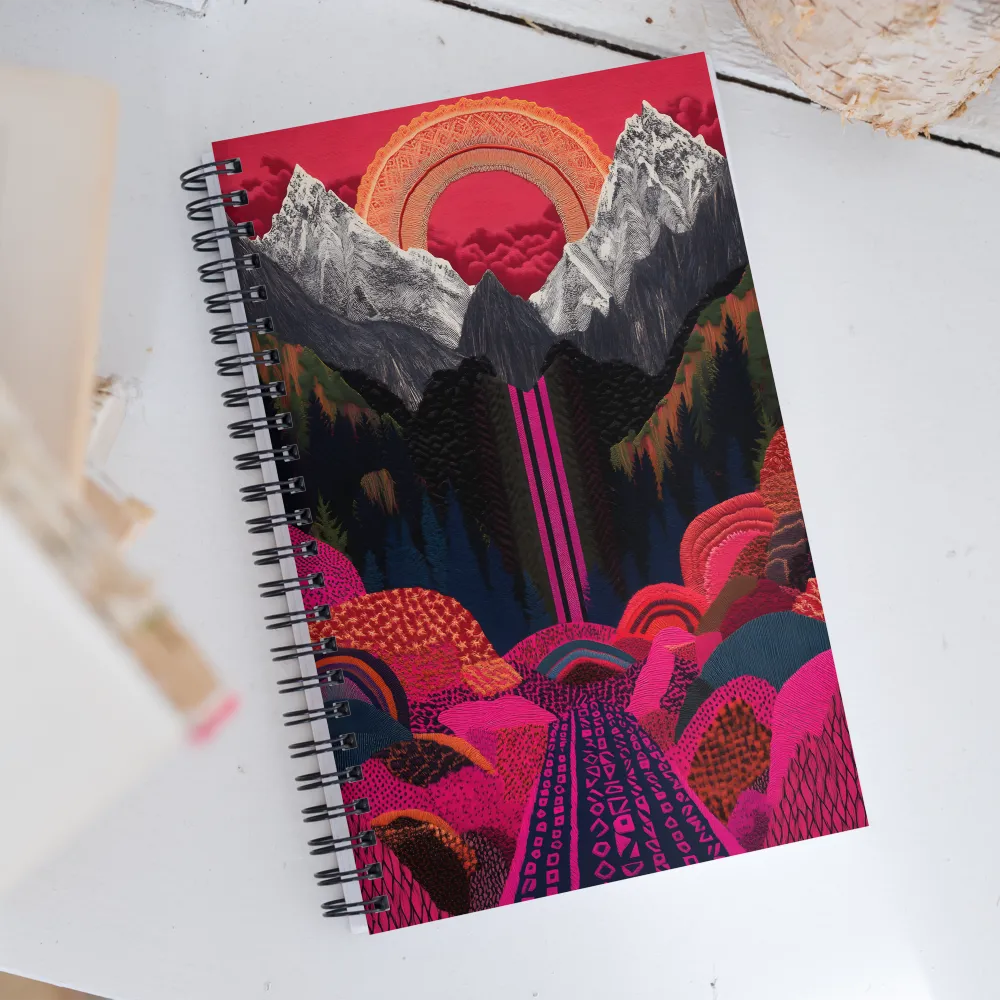 Ethereal Cascade: A Surreal Landscape | Spiral Notebook