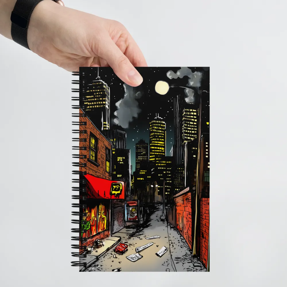 Nocturnal Cityscape: The Hidden Alley | Spiral Notebook