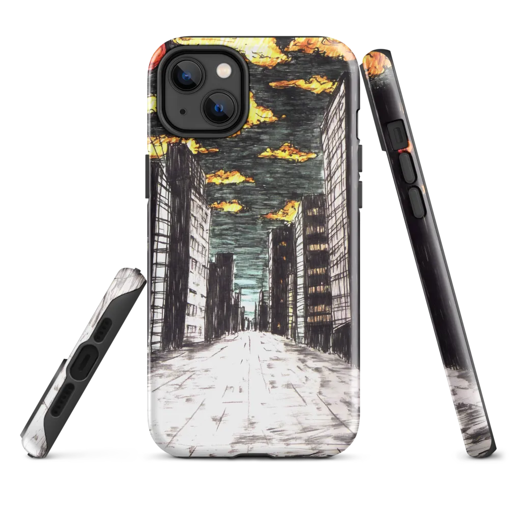 Eclipsed Cityscape | Phone Case |  14 Plus | Tough Case | Glossy