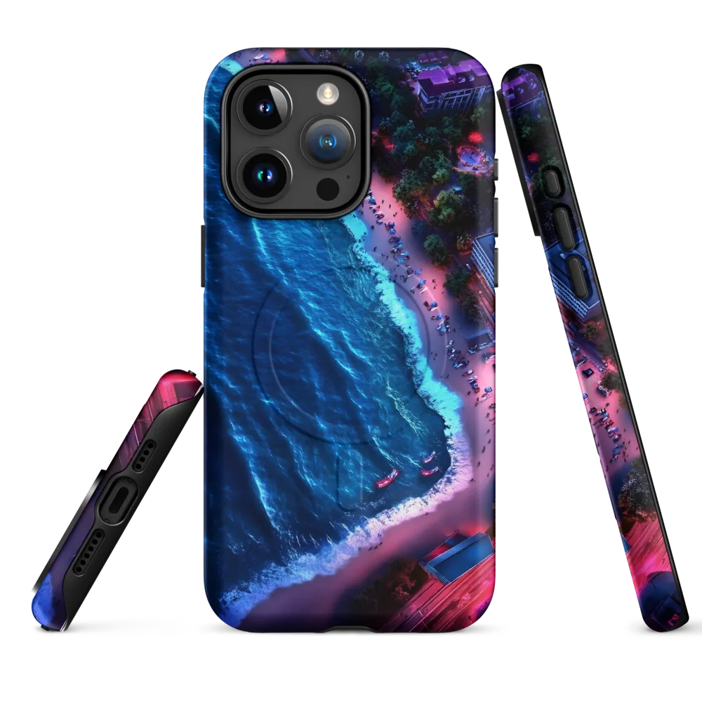 Twilight Reflections: A Serene Beach Aerial | Phone Case |  15 Pro Max | MagSafe® Tough Case | Matte