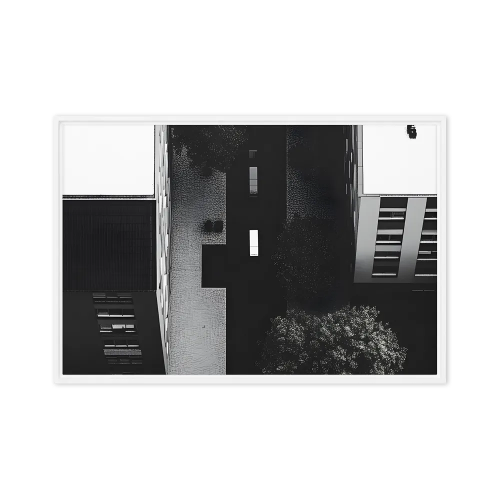 Urban Serenity from Above | Canvas with White Frame | 20″×30″
