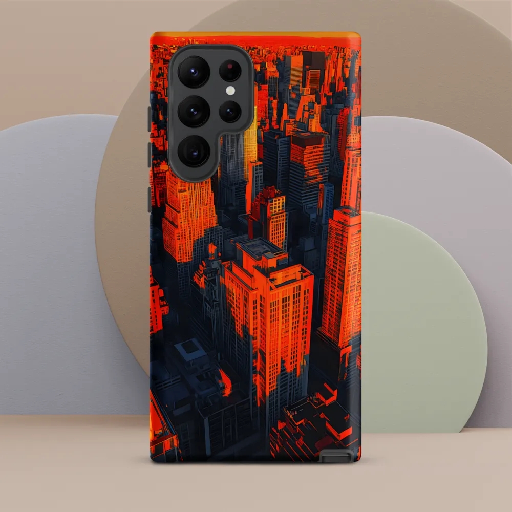 Urban Dawn: A Digital Ode to Skyscrapers | Phone Case |  S22 Ultra | Tough Case | Matte