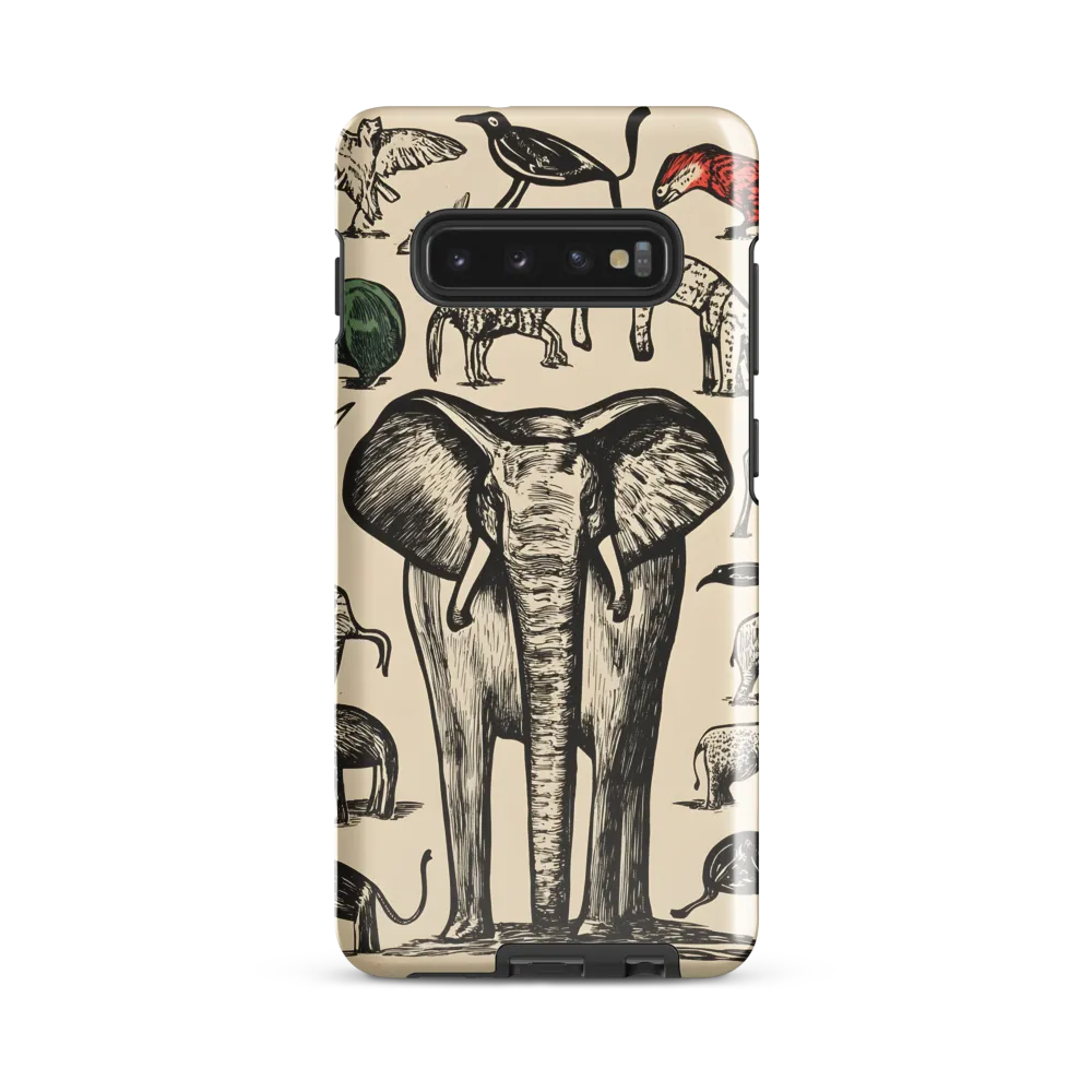 Whimsical Wildlife: A Linocut Journey | Phone Case |  S10 Plus | Tough Case | Glossy