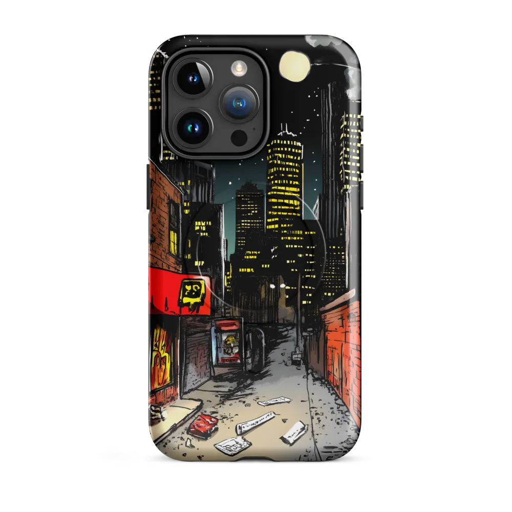 Nocturnal Cityscape: The Hidden Alley | Phone Case |  15 Pro Max | MagSafe® Tough Case | Glossy
