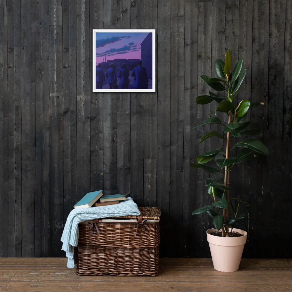 The Twilight Stroll | Canvas with White Frame | 16″×16″