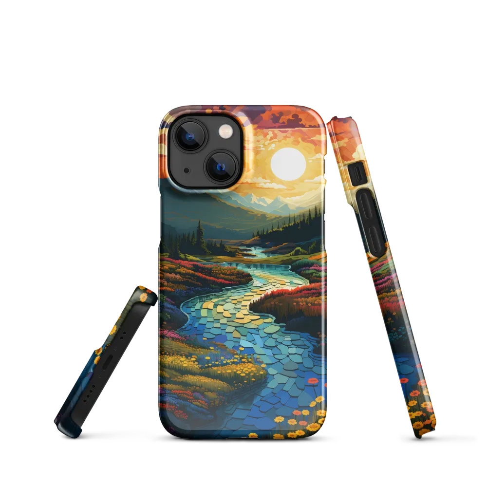 Serenity in Sunset: A Winding River's Embrace | Phone Case |  13 Mini | Snap Case | Glossy