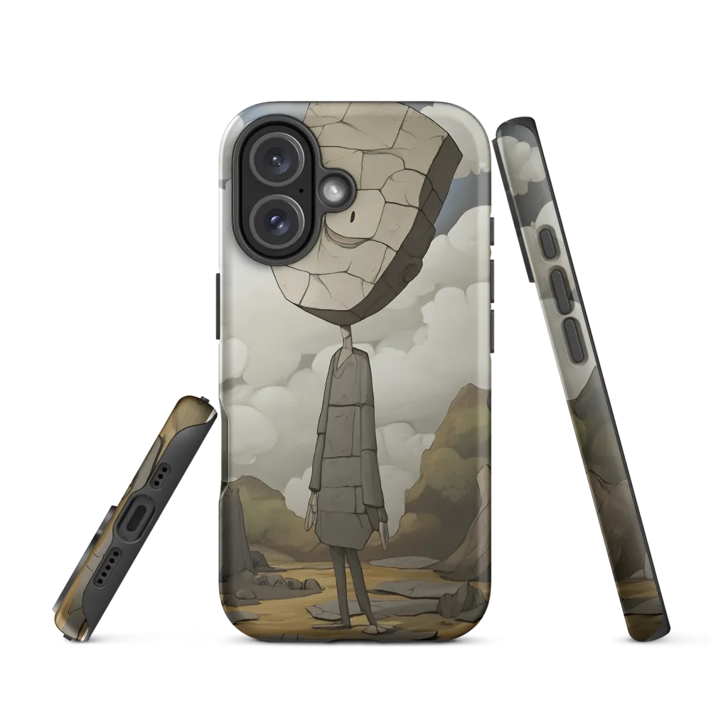 Whimsical Stone Figure in a Rocky Landscape | Phone Case |  16 | Tough Case | Matte