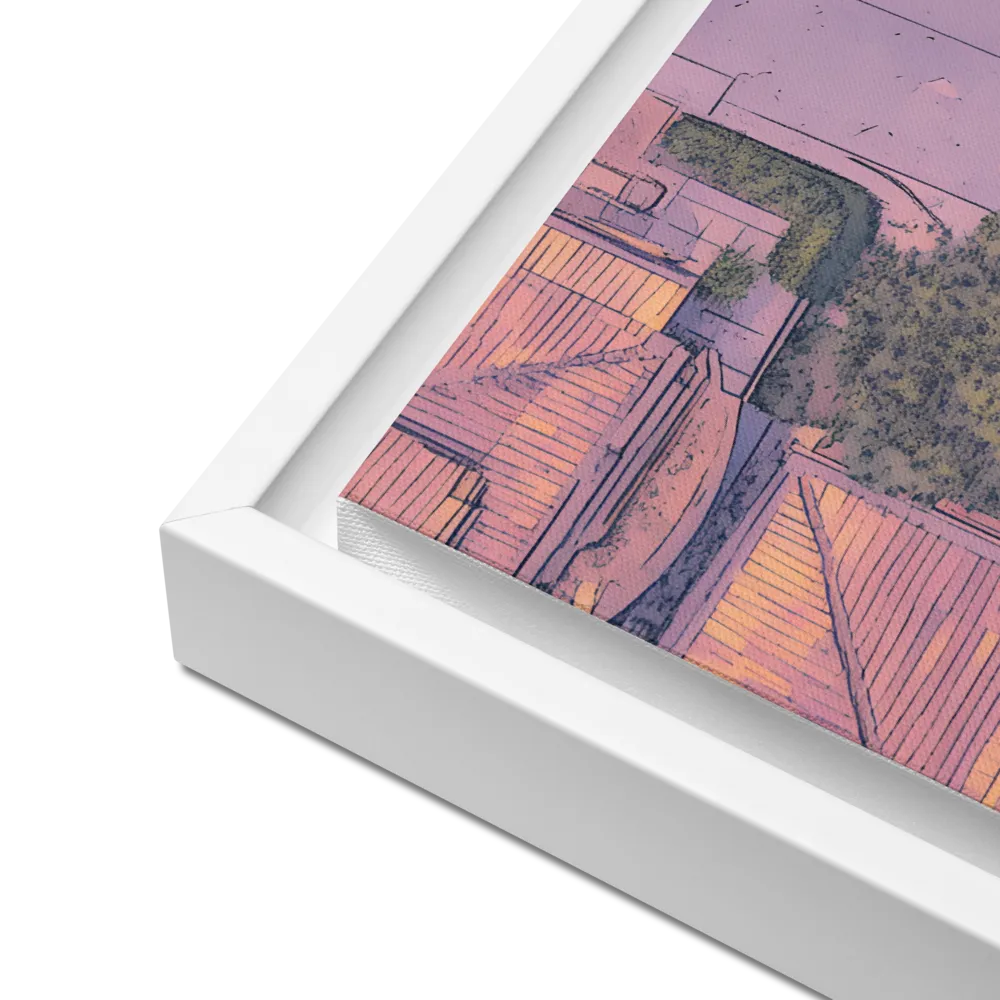 Aerial Serenity: Suburban Oasis | Canvas with White Frame | 16″×20″