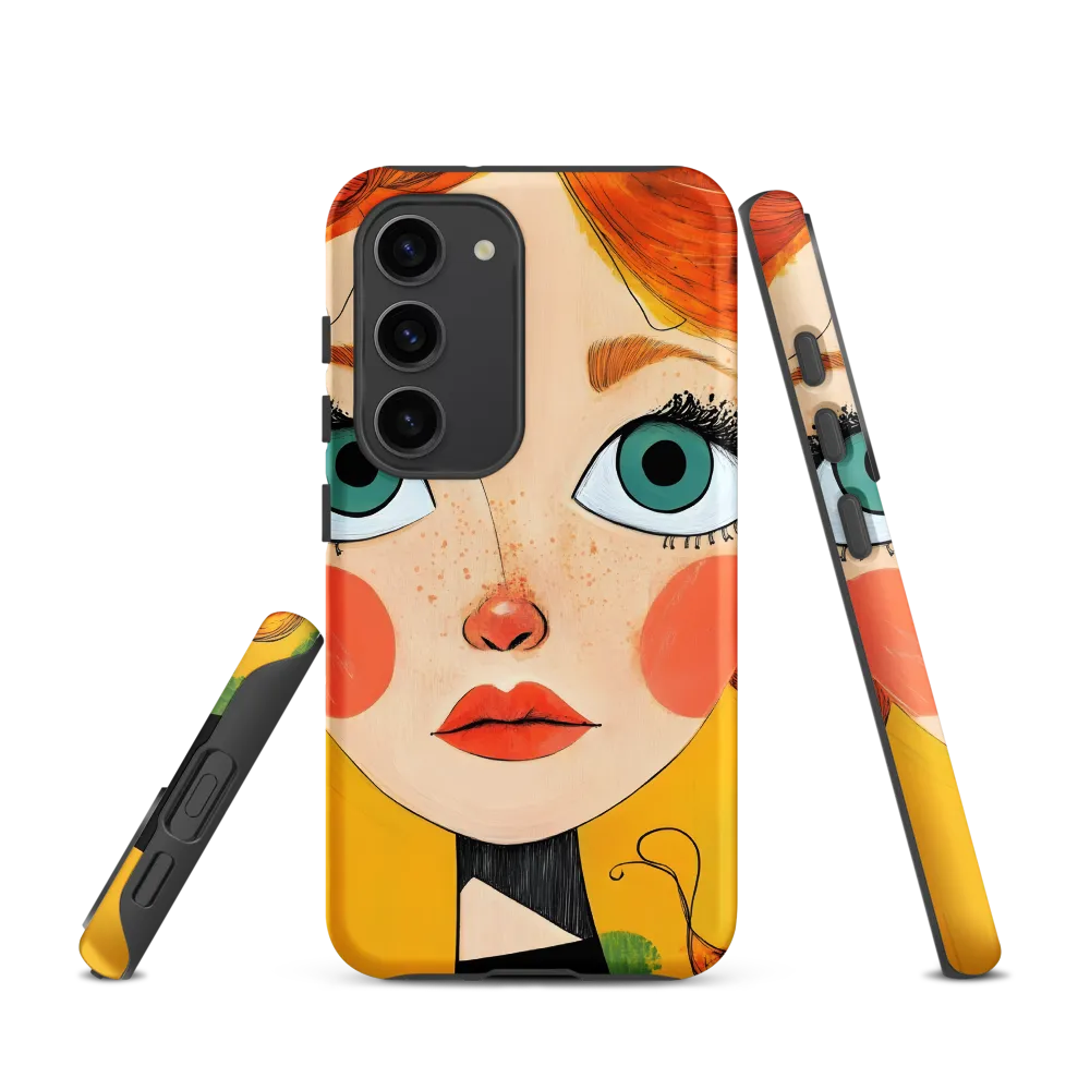 Whimsical Portrait of a Girl | Phone Case |  S23 | Tough Case | Matte