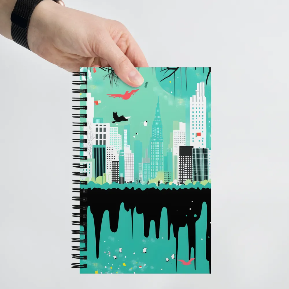 Urban Symphony: A Teal Tale | Spiral Notebook