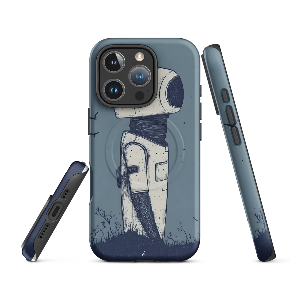 Contemplative Robot in a Barren Landscape | Phone Case |  16 Pro | MagSafe® Tough Case | Matte