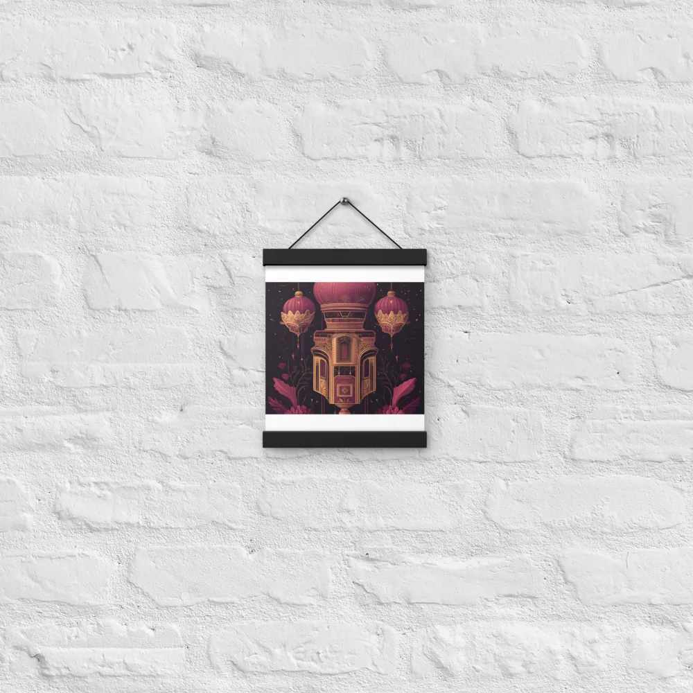Ornate Harmony: A Digital Floral Architecture | Poster With Black Wood Hanger | 8″×10″