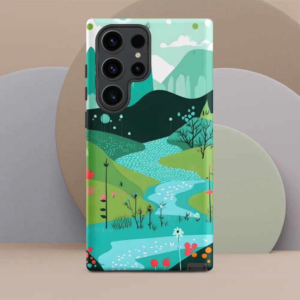 Whimsical River in a Lush Landscape