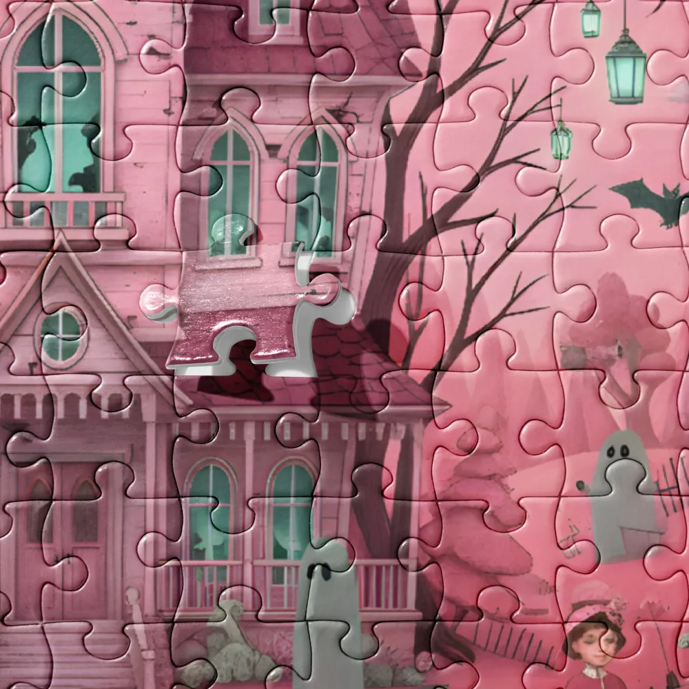 Pink Haunted Manor 
 Jigsaw Puzzle