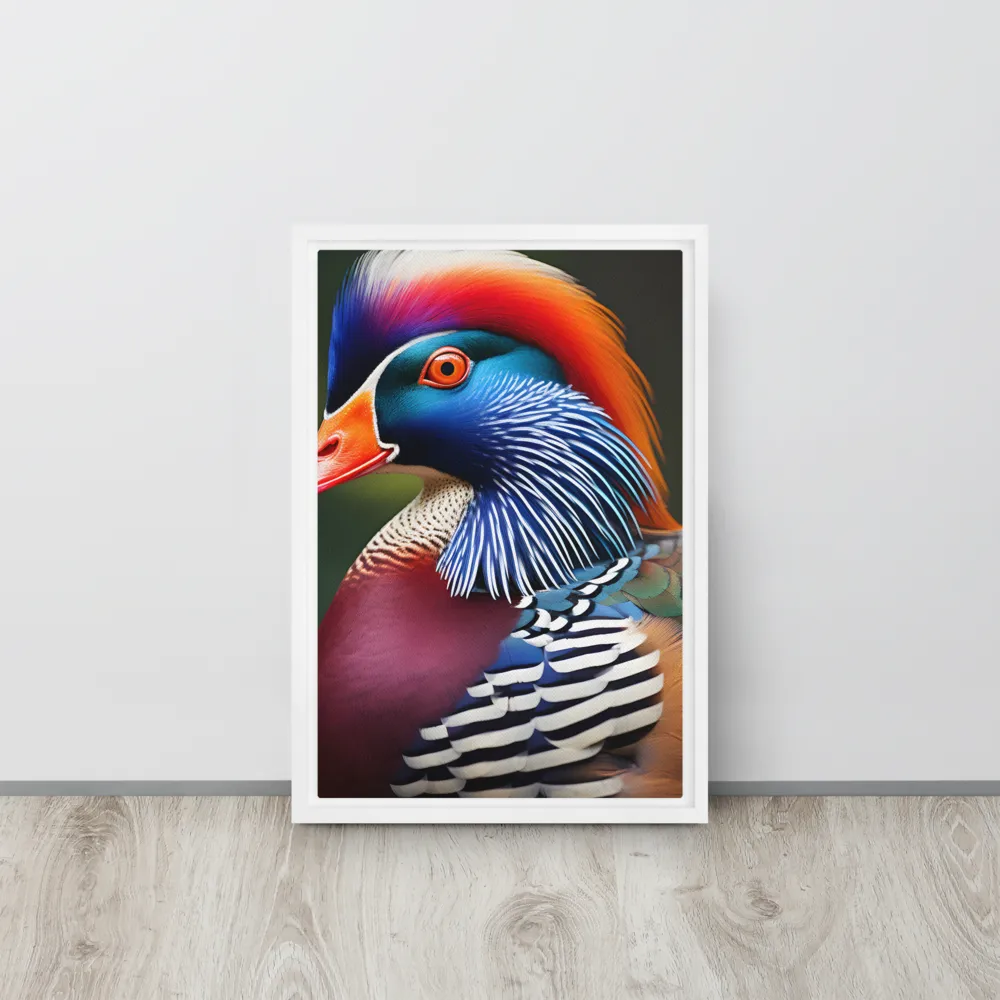 The Majestic Mandarin | Canvas with White Frame | 12″×18″
