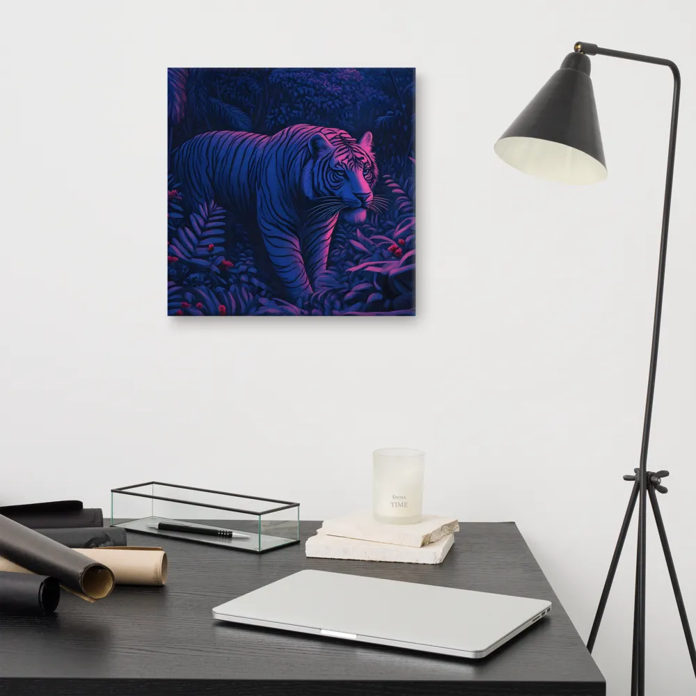 Mystic Prowler: The White Tiger in the Jungle | Canvas | 16″×16″
