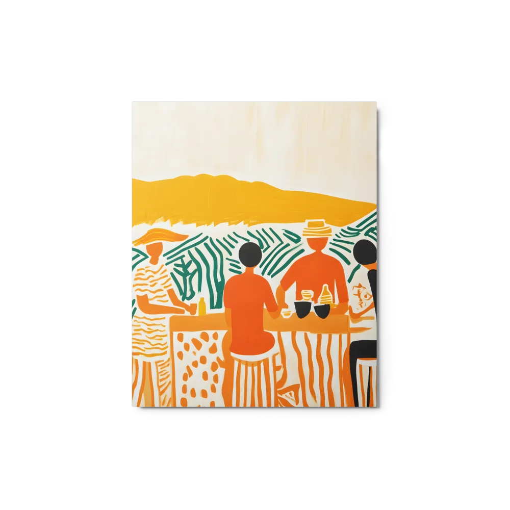 Summer Vibes: Café Conversations | Metal Print | 8″×10″