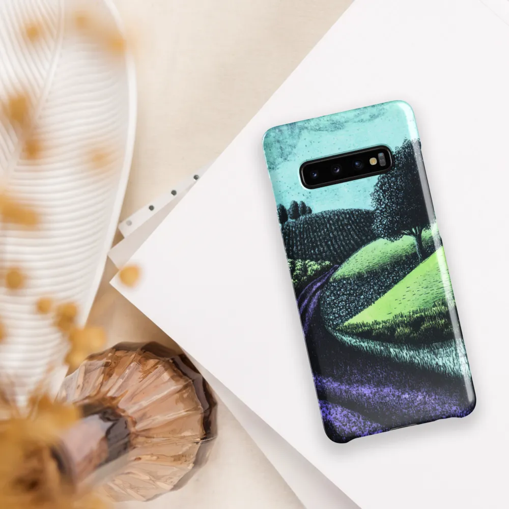 Winding Serenity: A Modern Landscape | Phone Case |  S10 Plus | Snap Case | Glossy