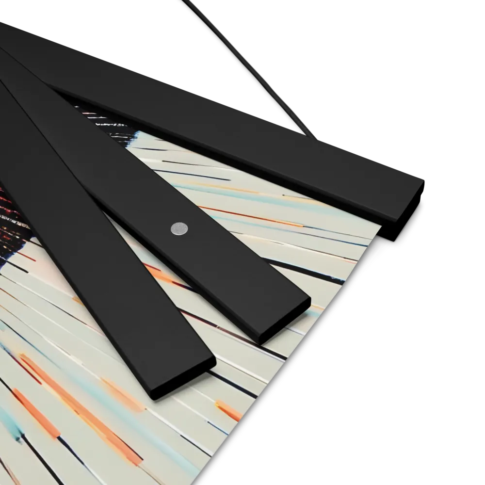 Radiant Reflection: An Abstract Journey of Thought | Poster With Black Wood Hanger | 16″×16″