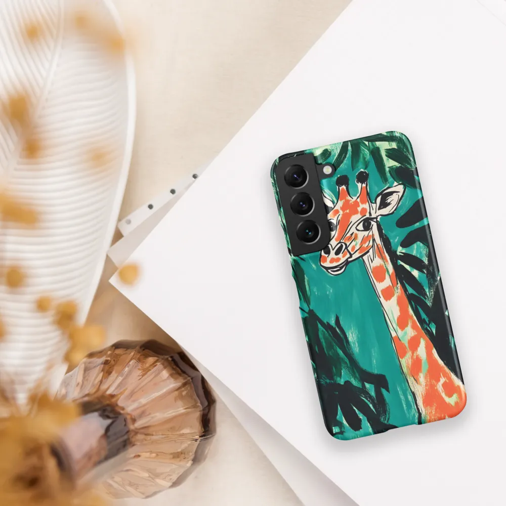 Curious Giraffe in Lush Greenery | Phone Case |  S22 | Snap Case | Matte