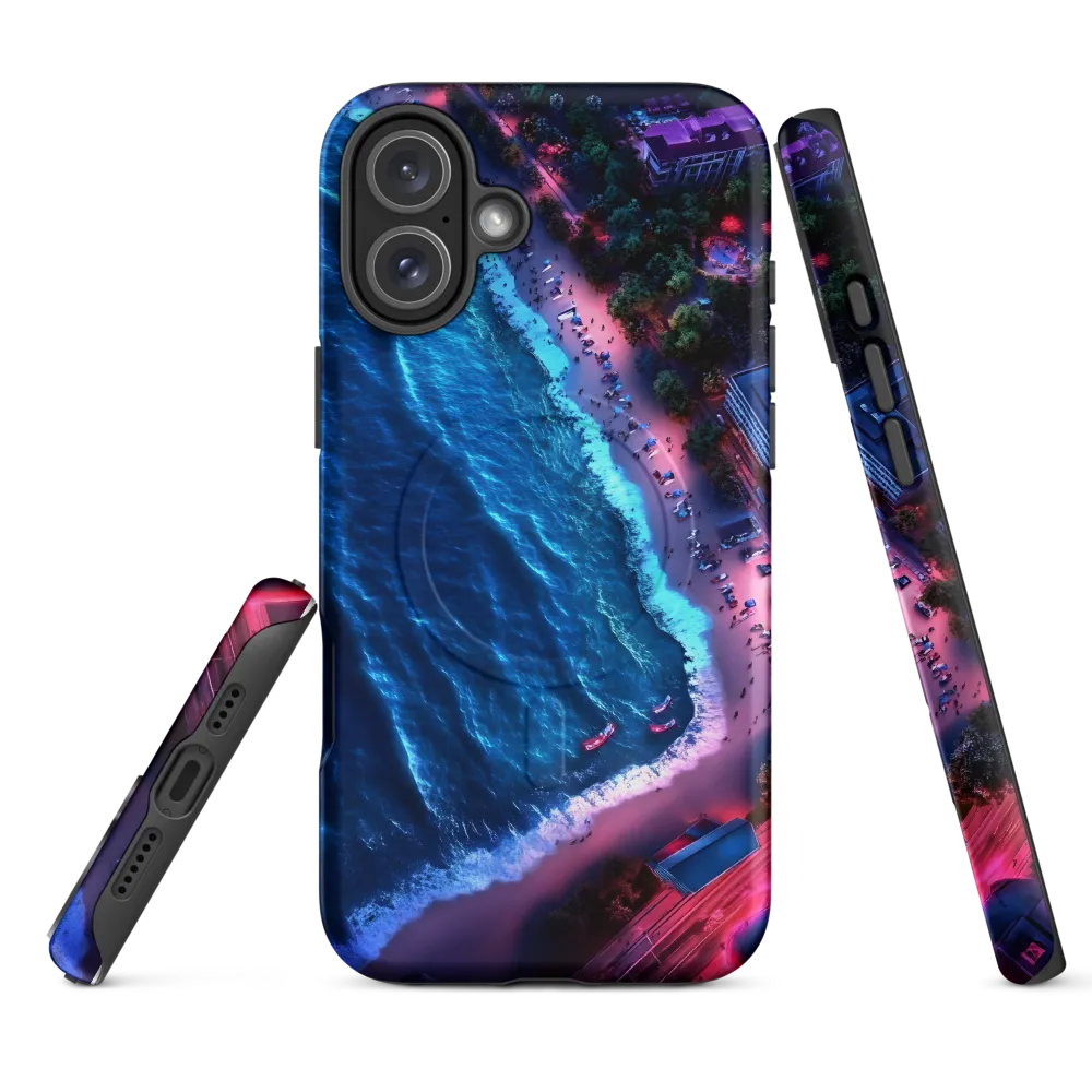 Twilight Reflections: A Serene Beach Aerial | Phone Case |  16 Plus | MagSafe® Tough Case | Matte