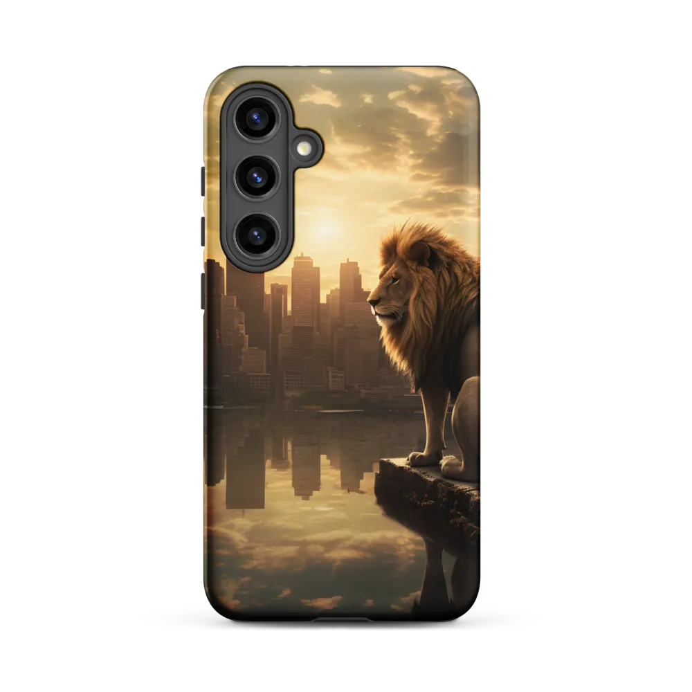 The Lion's Gaze Over the Urban Symphony