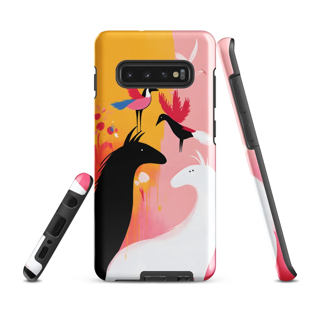 Harmony in Contrast: Horses and Birds | Phone Case |  S10 Plus | Tough Case | Glossy