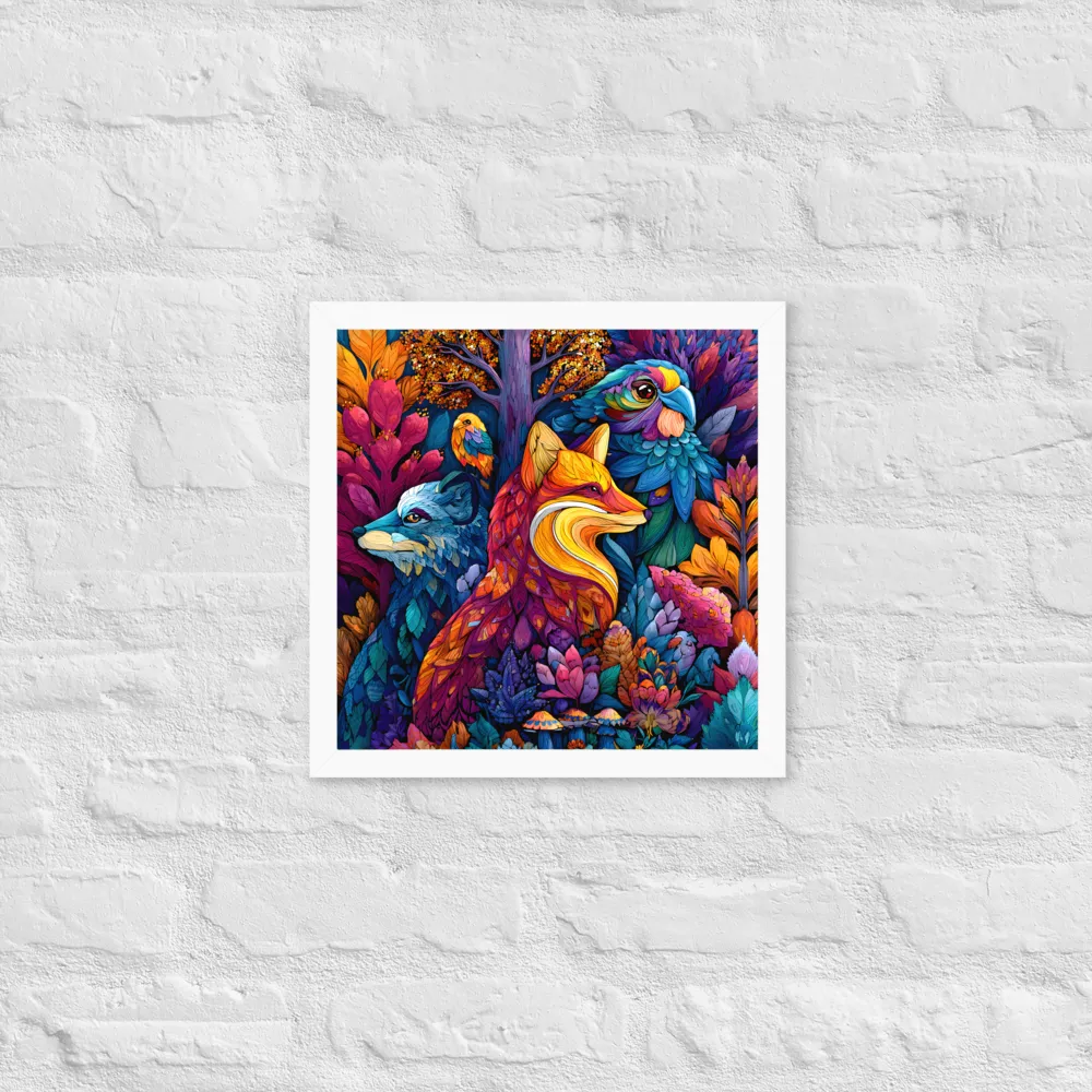 Chromatic Forest Trio 
 Poster with White Frame | 14″x 14″