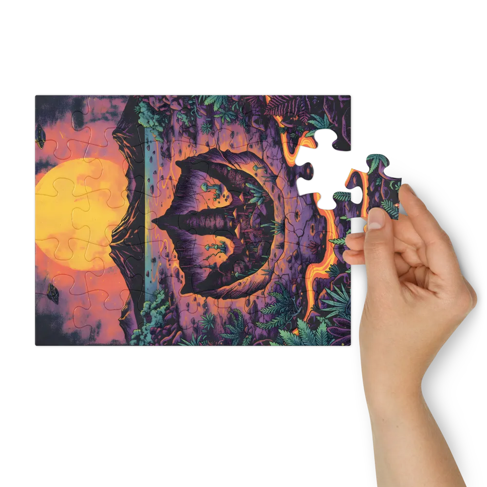 Psychedelic Moonrise 
 Jigsaw Puzzle in Tin Box