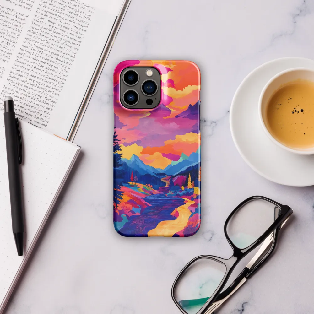 Radiant Serenity: A Surreal Landscape | Phone Case |  14 Pro Max | Snap Case | Glossy