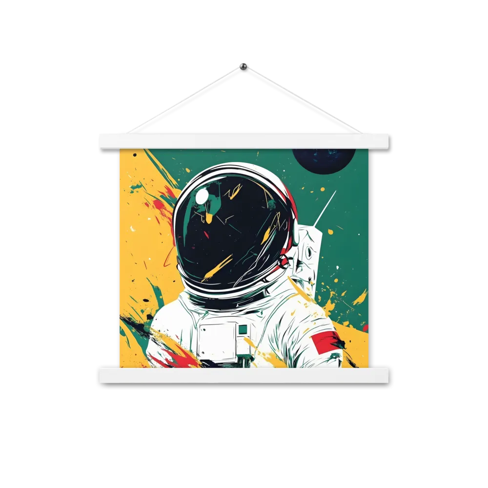 Galactic Explorer: A Modern Odyssey | Poster With White Wood Hanger | 14″×14″
