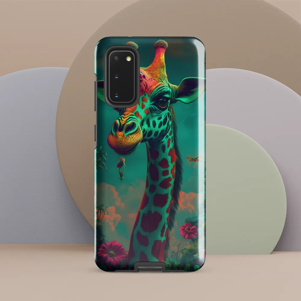 Whimsical Giraffe Among Blossoms