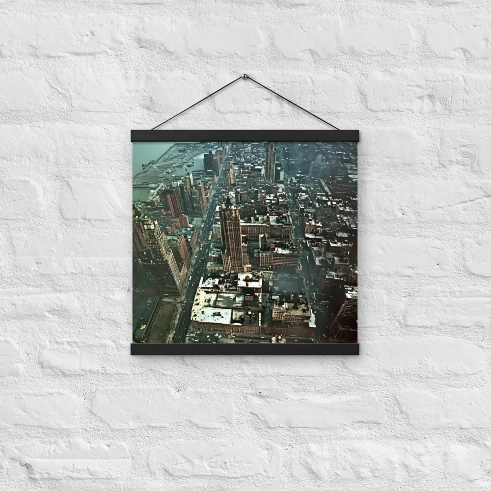 Aerial Symphony of Urban Life | Poster With Black Wood Hanger | 16″×16″
