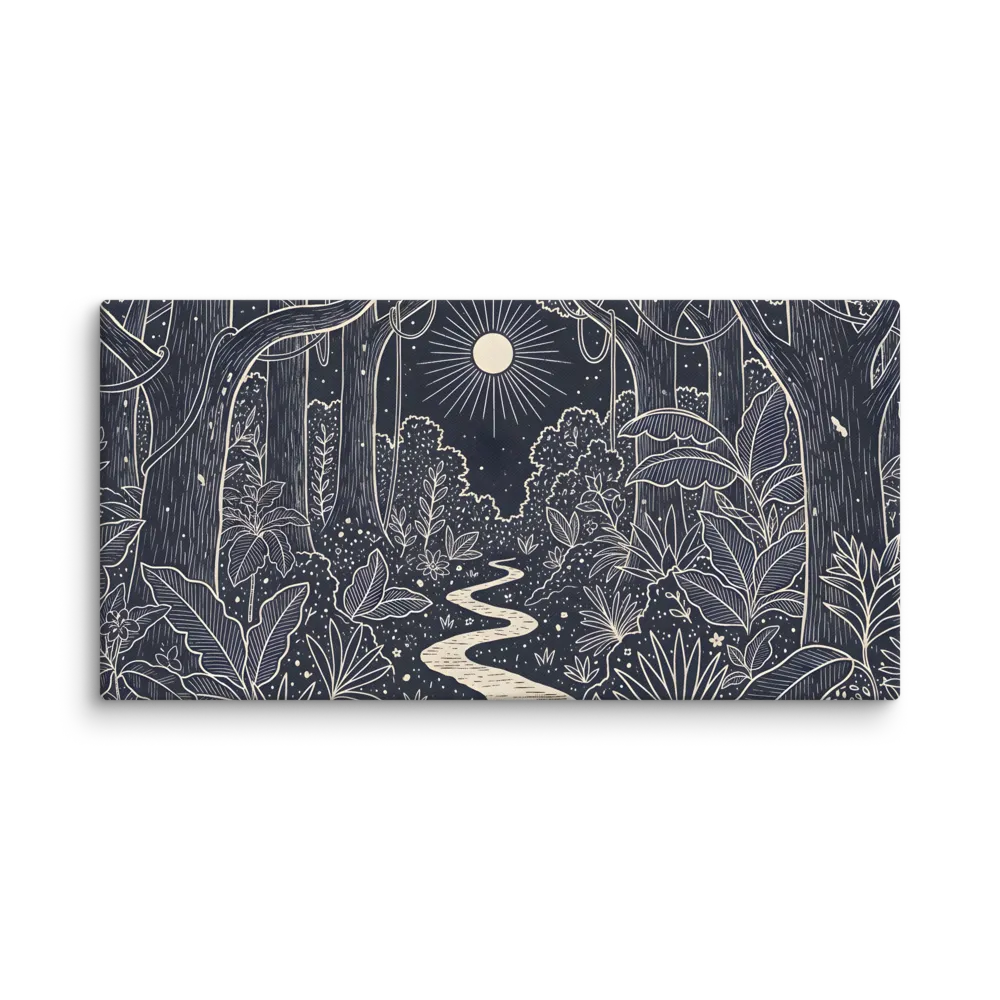 Moonlit Forest Path 
 Canvas | 16″x 32″