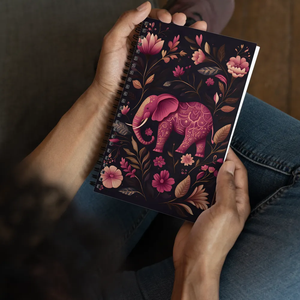 Elegance in Bloom: The Enchanted Elephant | Spiral Notebook