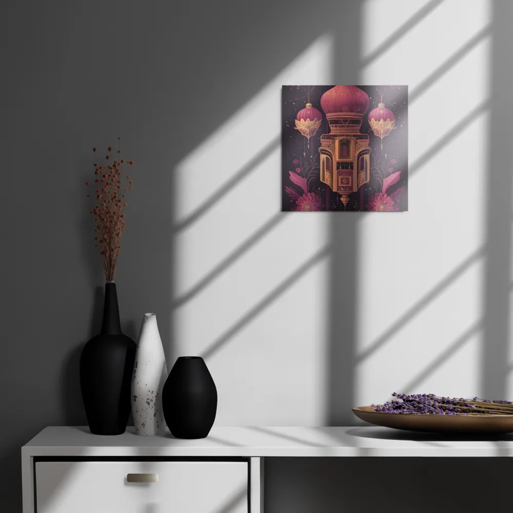 Ornate Harmony: A Digital Floral Architecture | Metal Print | 12″×12″
