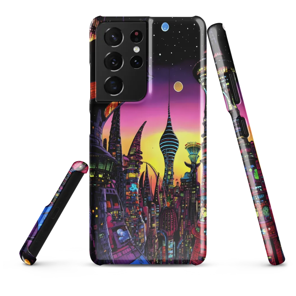 Futuristic Cityscape at Dusk | Phone Case |  S21 Ultra | Snap Case | Glossy
